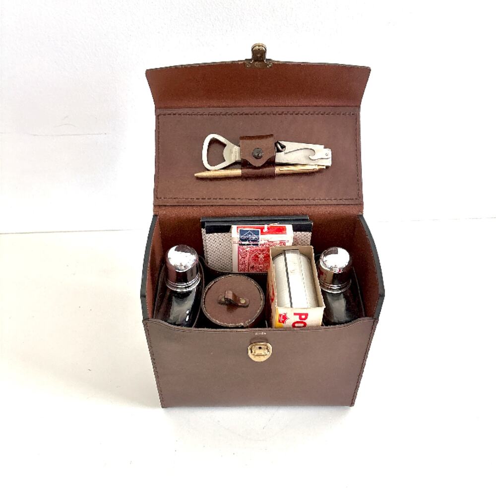 Vintage Heirloom by Bosca Portable Travel Bar and Game Set